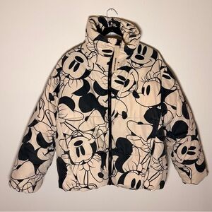 Disney Puffer Jacket - Retro Minnie Mouse Puffer Jacket - Women’s Adult S